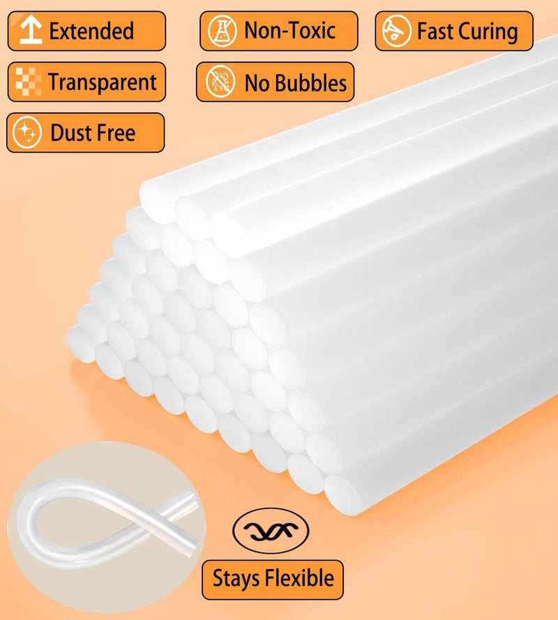 EASYTOO Crystal Clear Full Size Hot Glue Gun Sticks, 50 Pack, 0.43x6 Inches, Compatible with Most Glue Guns, Multipurpose for DIY Art Craft General Repairs, Home Decorations and Gluing Projects… - Image 3